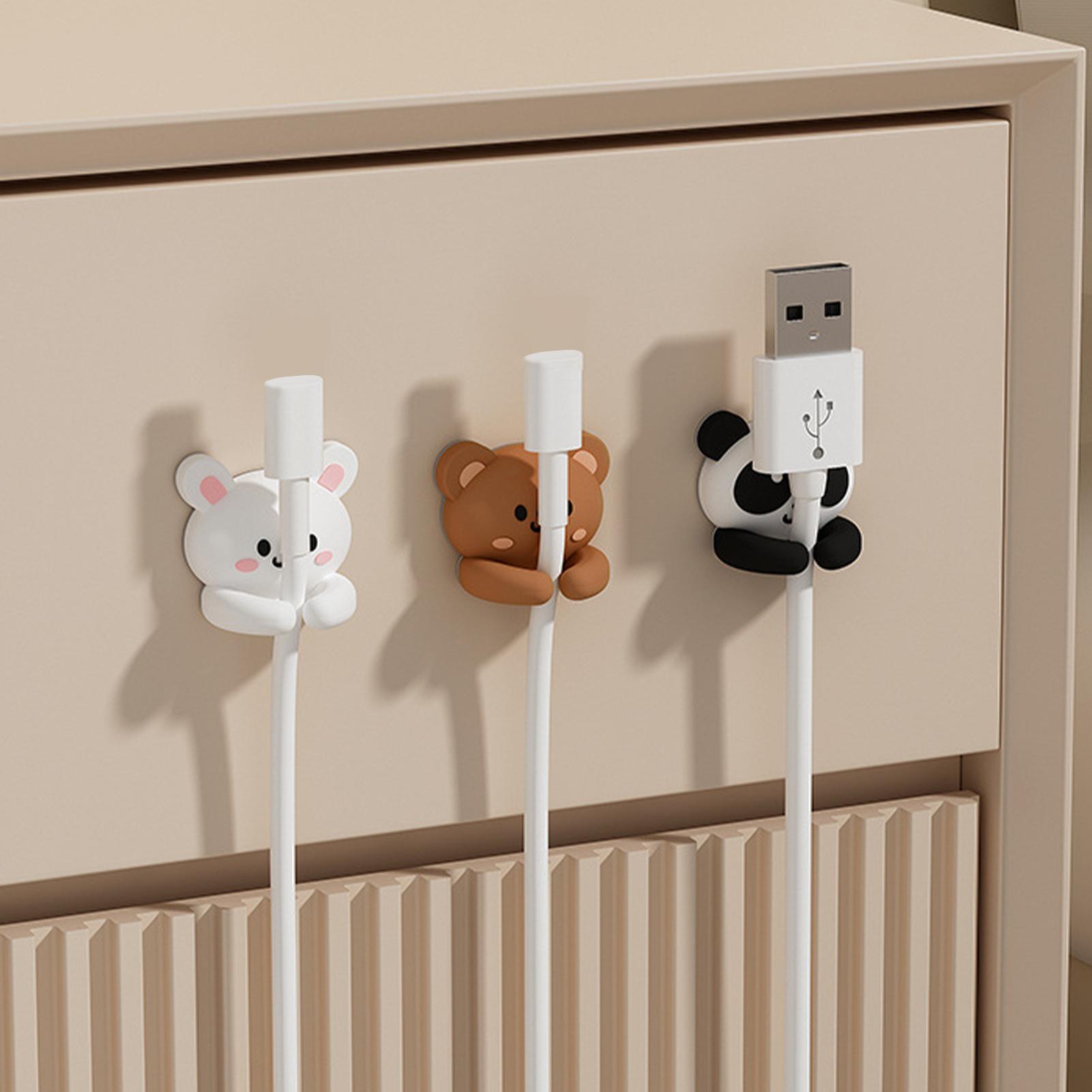 Desk Cable Clip - ที่เก็บสายเคเบิลแบบกาวรูปคาปิบาร่า สำหรับสายขนาดไม่เกิน 6 มม. ใช้ได้กับสายชาร์จ สาย