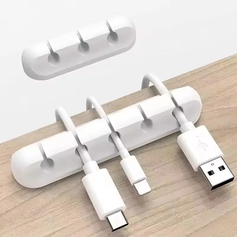 Desk Cable Clip - ที่หนีบสายซิลิโคนแบบกลม สำหรับจัดระเบียบสายชาร์จ สาย USB ติดตั้งง่าย ใช้ในบ้านและออฟฟิศ