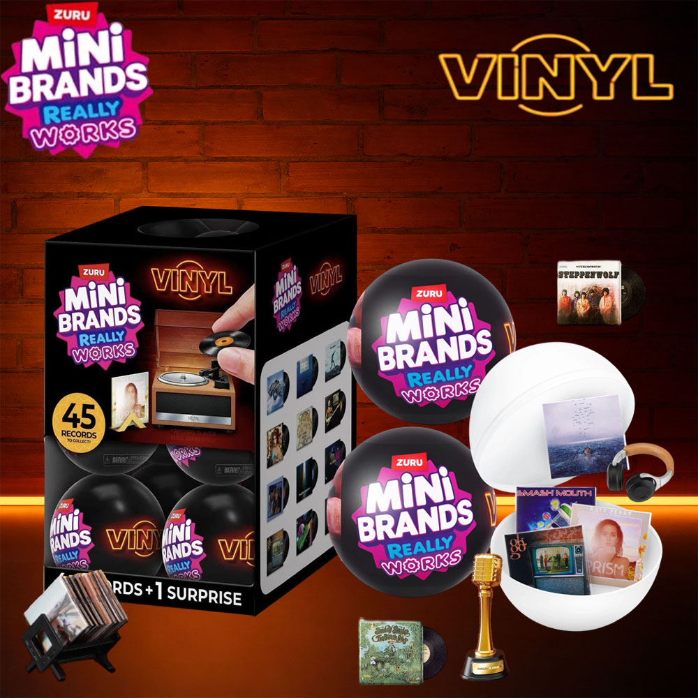 Tech Accessories Organizer - Zuru Mini Brands ของเล่นมินิไวนิลลึกลับพร้อมแผ่นเสียง ปกอัลบั้มขนาดเล็ก และอุปกรณ์เสริมลูกบอลแผ่นเสียง