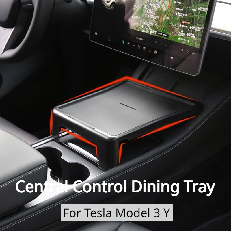 Useful Tech Accessories - ถาดอาหารสำหรับ Tesla รุ่น3 Y คอนโซลสำหรับรับประทานอาหารถาดรับประทานอาหารอเนกประสงค์โต๊ะเล็กรถอุปกรณ์ตกแต่งภายใน