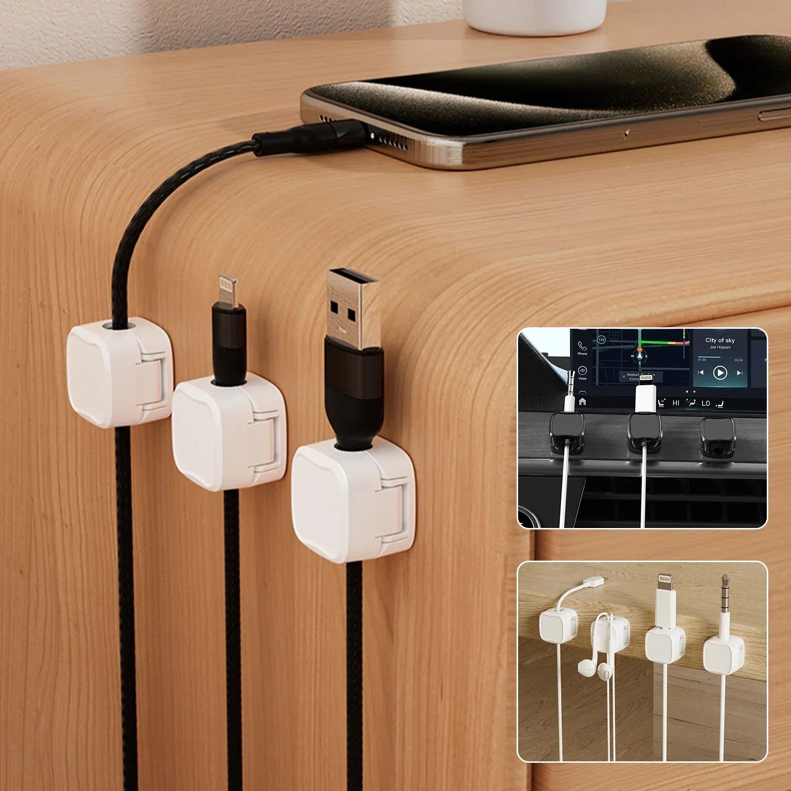 6/12/24PCS Magnetic CABLE Orga - Desk Cable Clip บทวิจารณ์และราคา