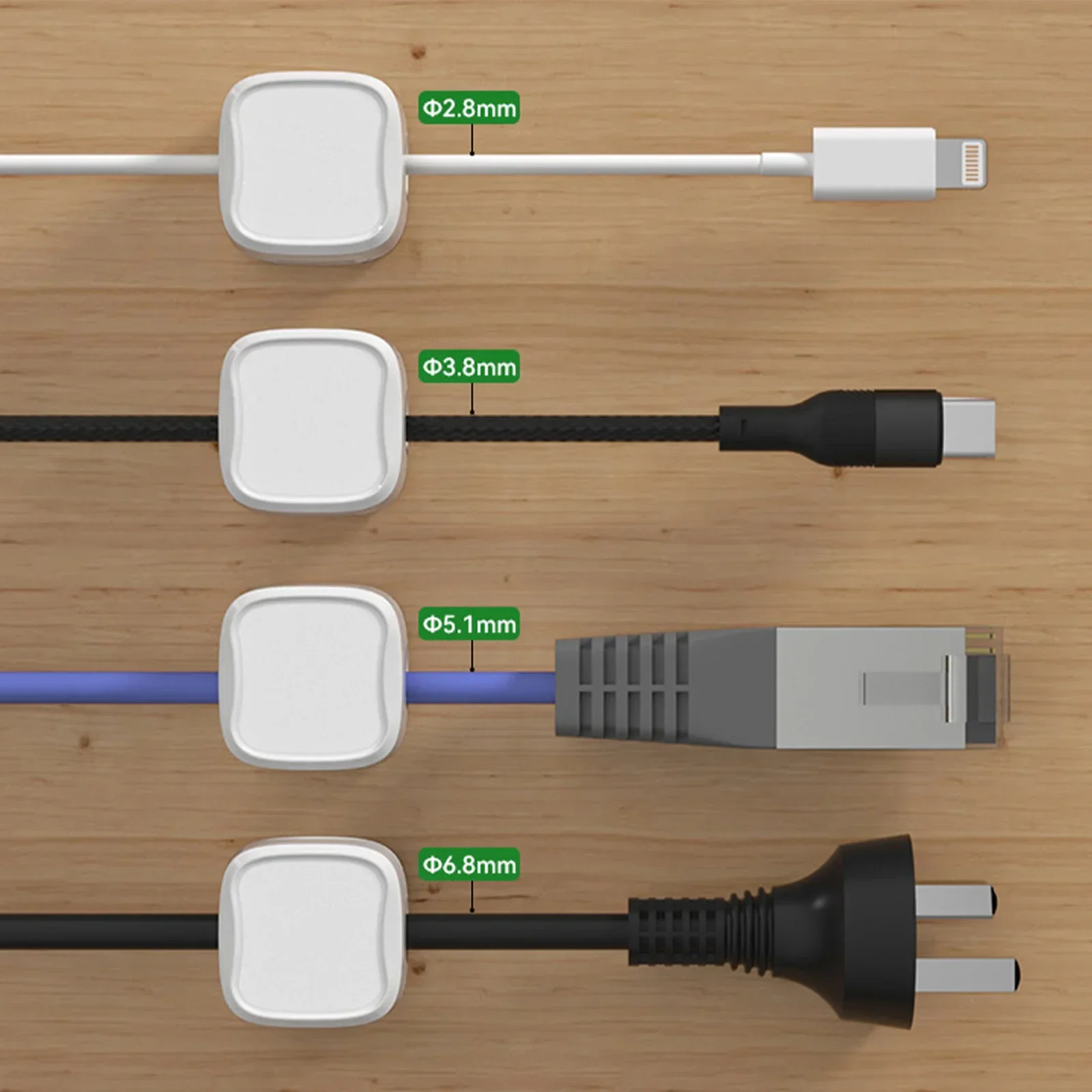 6/12/24PCS Magnetic CABLE Orga - Desk Cable Clip บทวิจารณ์และราคา