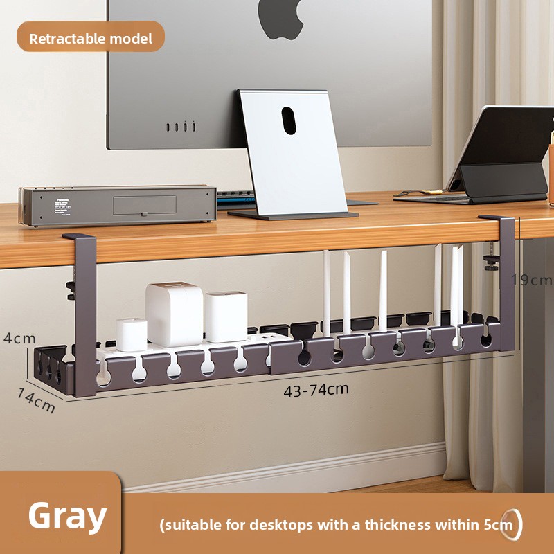 รางเก็บสายไฟใต้โต๊ะแบบยืดหดได้ - Desk Cable Clip บทวิจารณ์และราคา