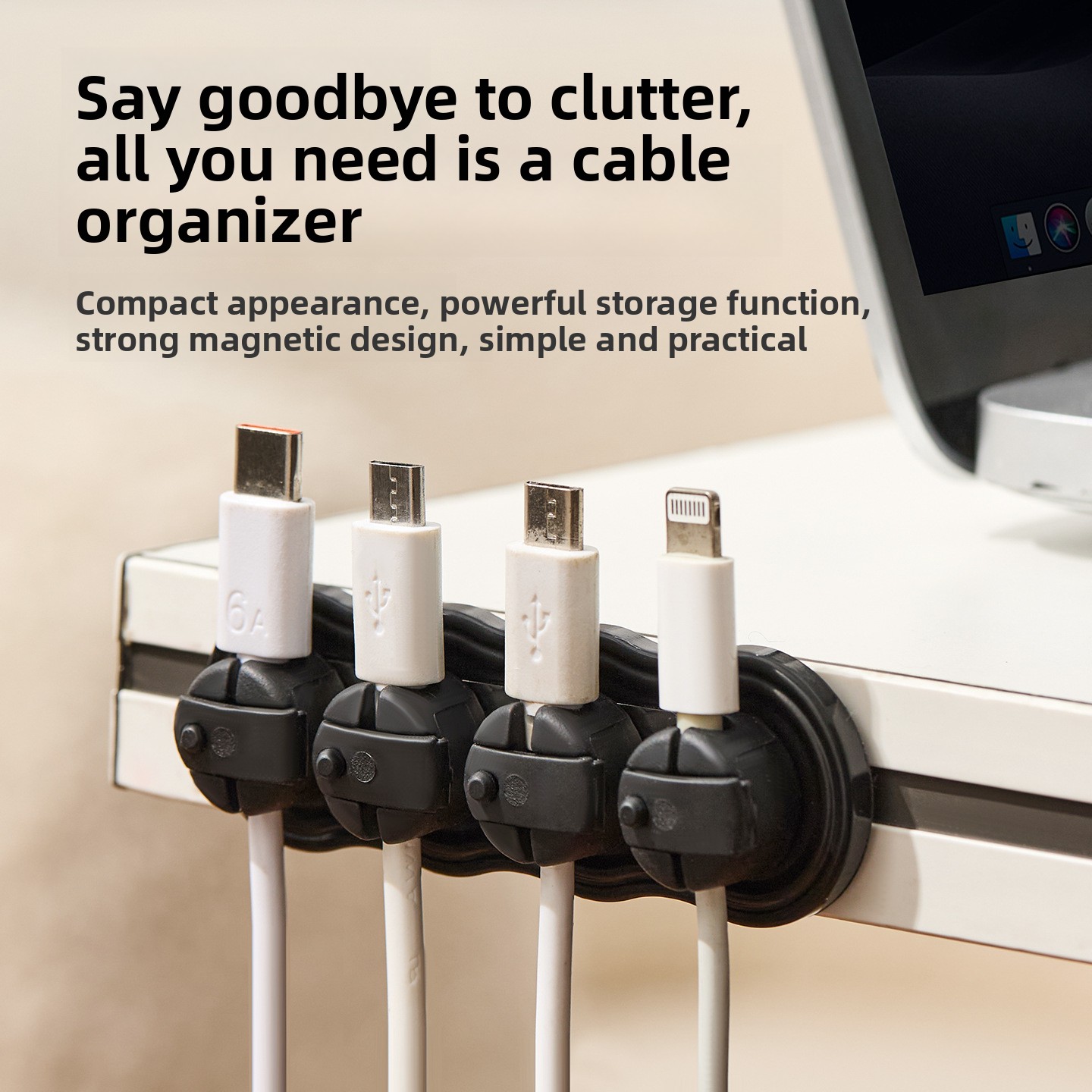 ที่เก็บสายเคเบิลแบบแม่เหล็กติด - Desk Cable Clip บทวิจารณ์และราคา