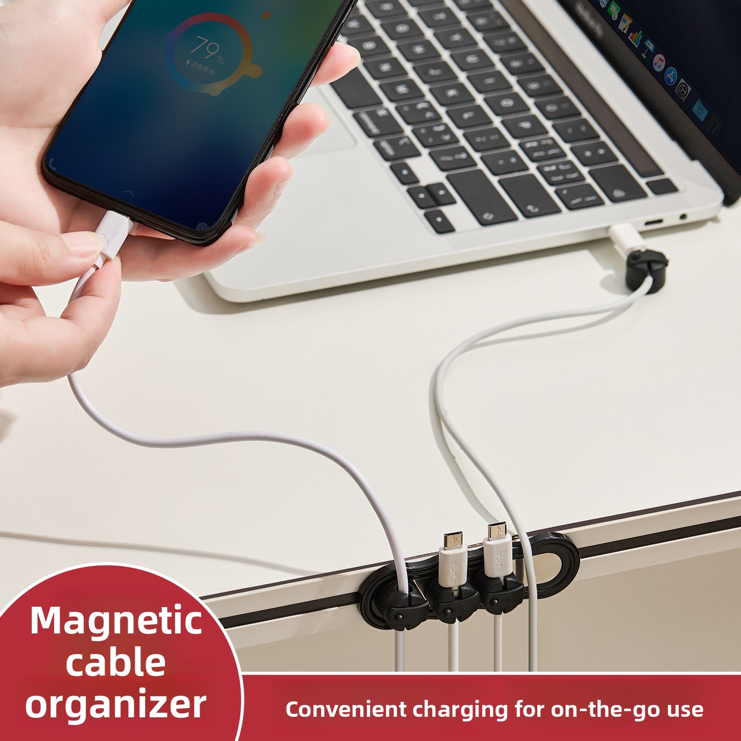 ที่เก็บสายเคเบิลแบบแม่เหล็กติด - Desk Cable Clip บทวิจารณ์และราคา
