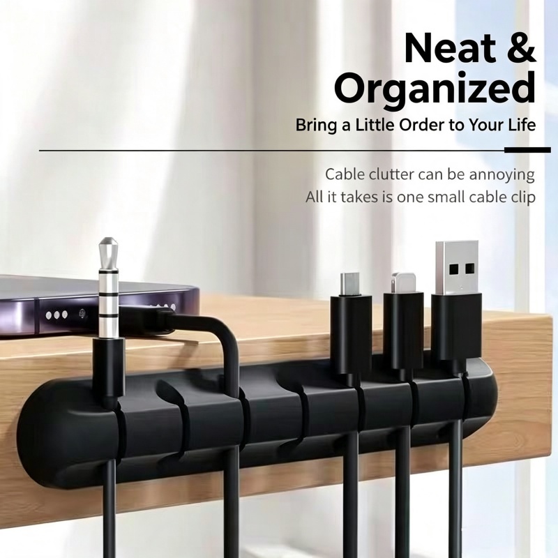 ที่เก็บสายเคเบิลซิลิโคน ที่จัด - Desk Cable Clip บทวิจารณ์และราคา
