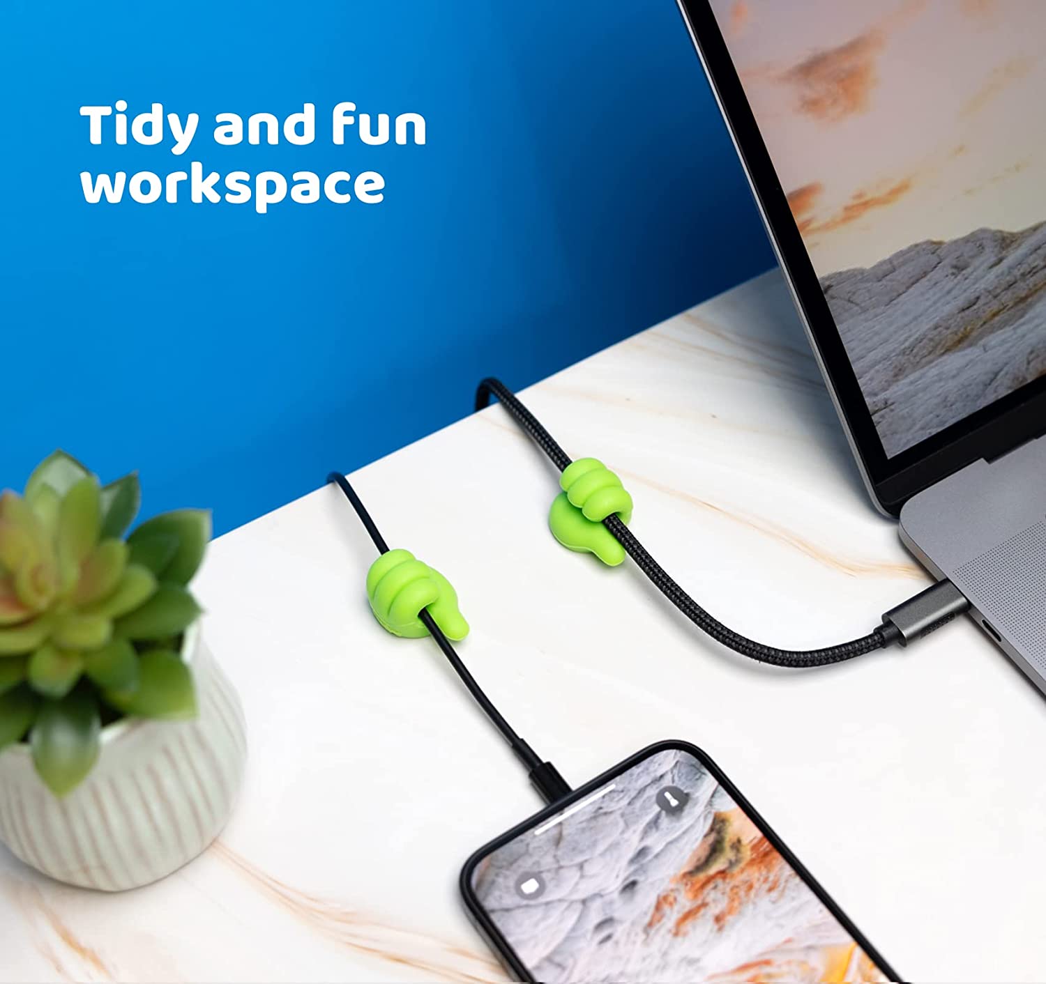 ที่เก็บสายเคเบิลแบบติดผนัง 1-1 - Desk Cable Clip บทวิจารณ์และราคา